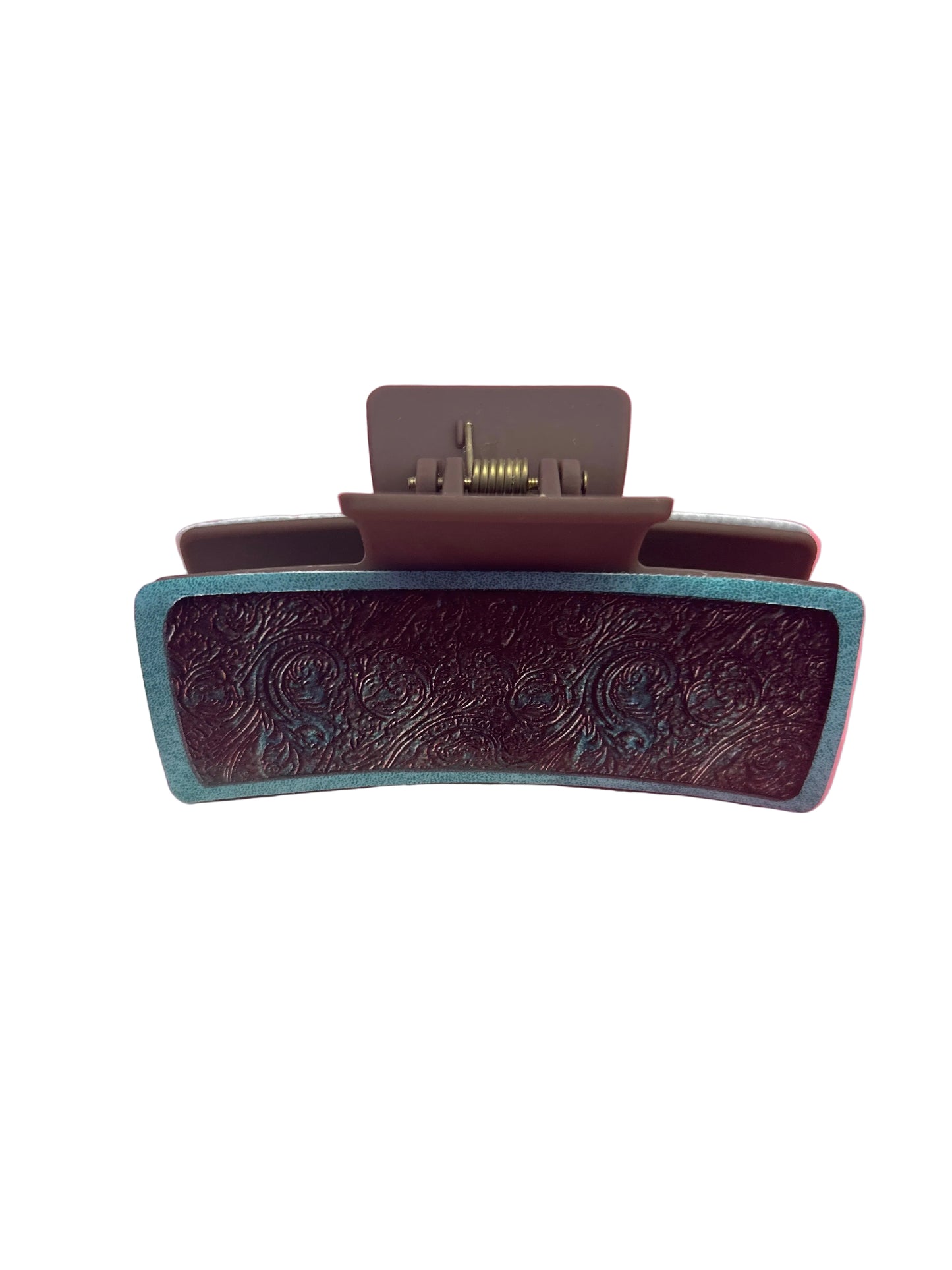 Brown and Teal Claw Clip