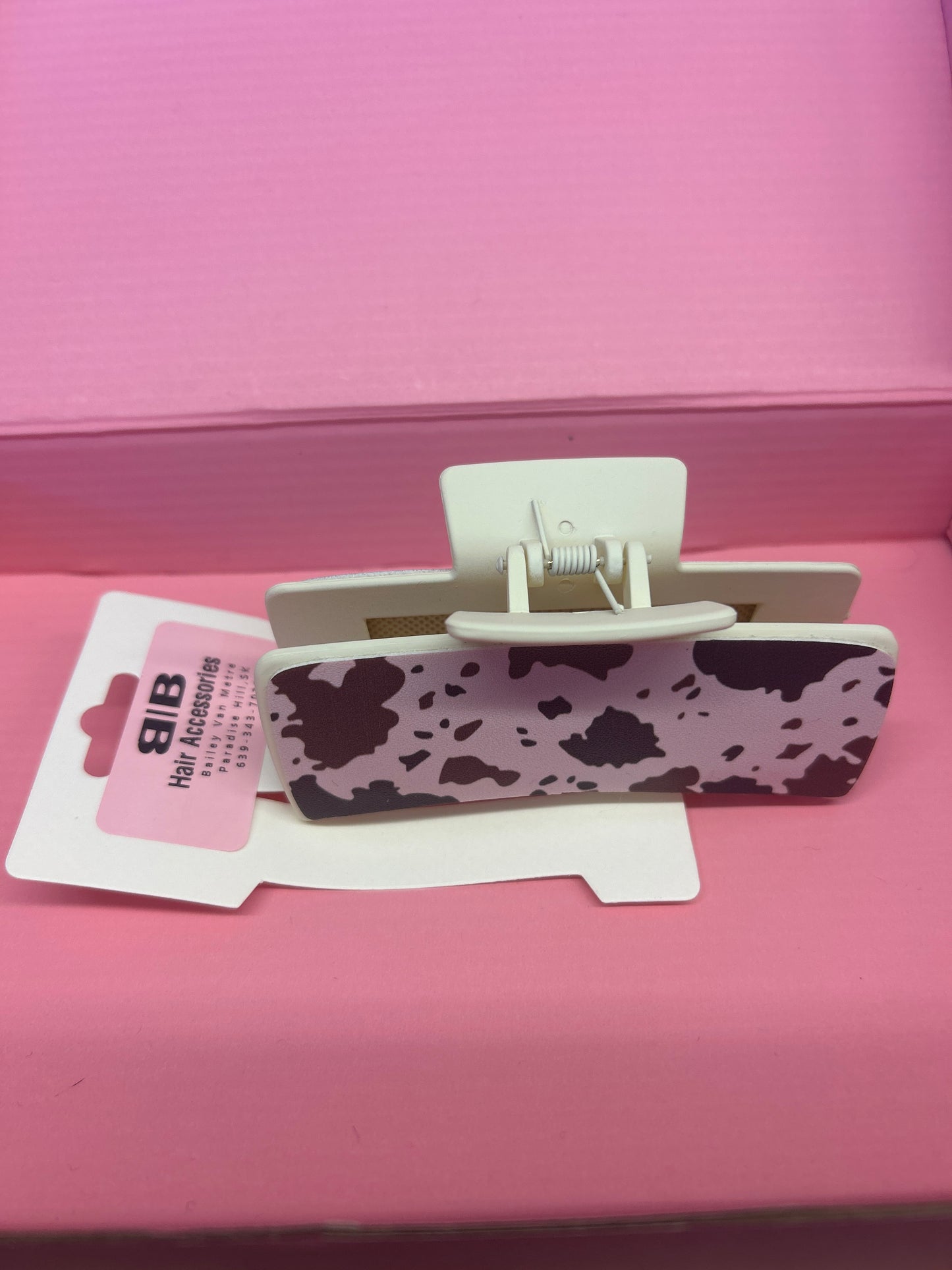Large Cow Print Claw Clip
