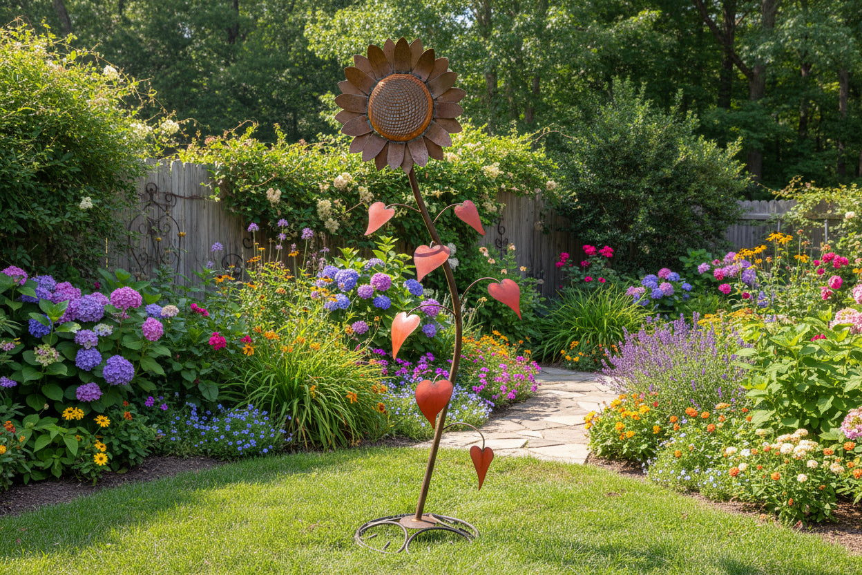 6ft Metal Sunflower