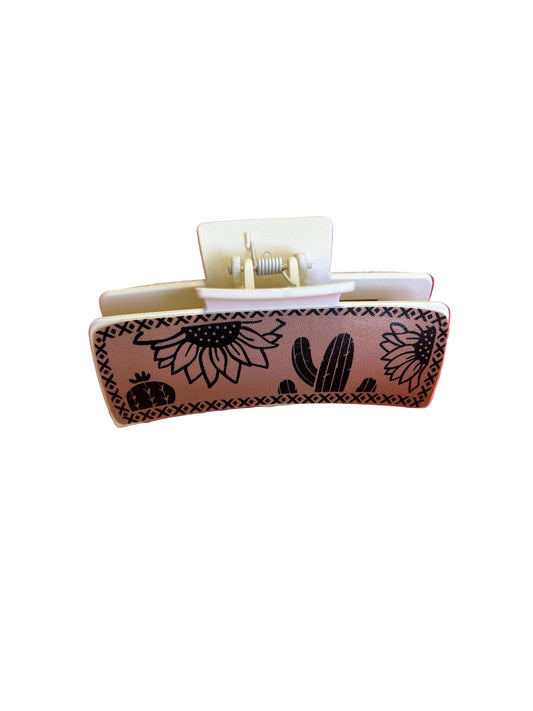White Cactus Flower Large Clip