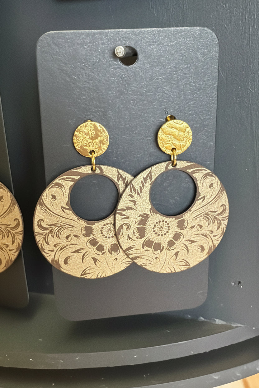 Leather Hoop Earrings