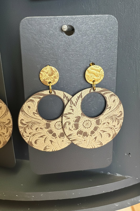 Leather Hoop Earrings