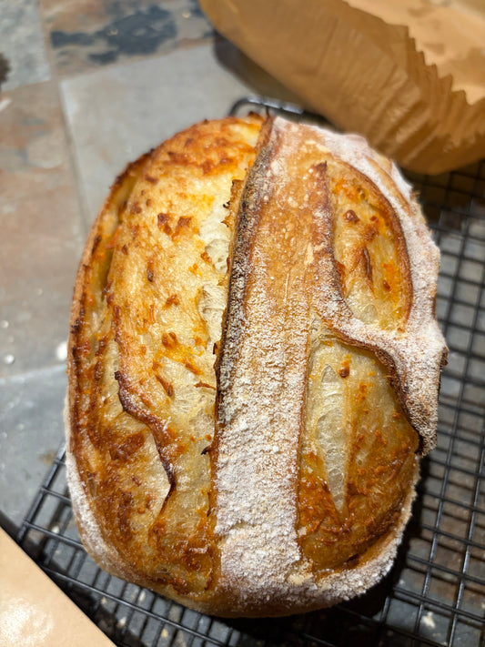 Cheesy Garlic Sourdough Loaf