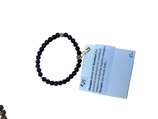 Shungite Amethyst Bracelet (XL)