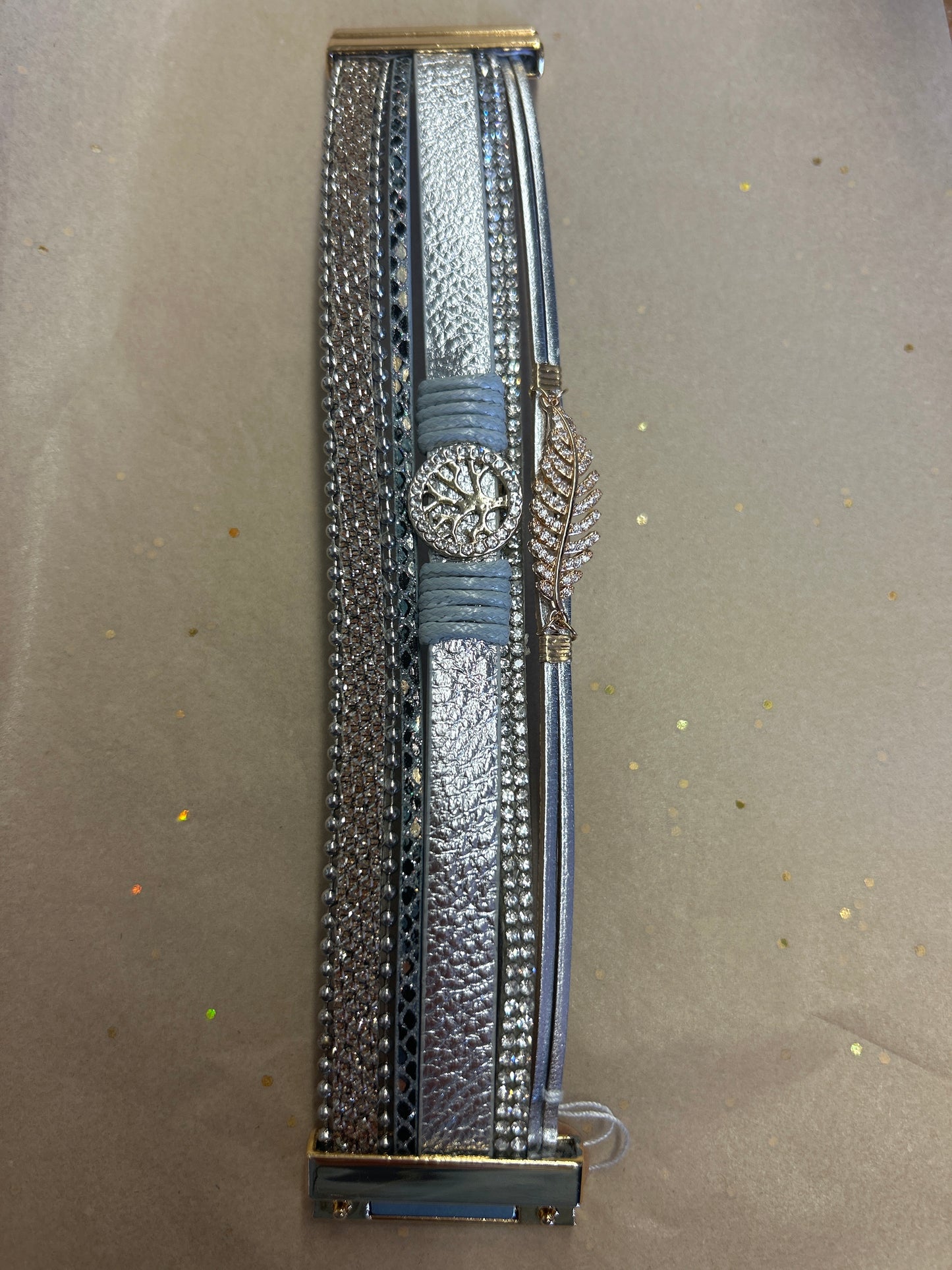 Tree of life with diamond feather bracelets - click for varieties