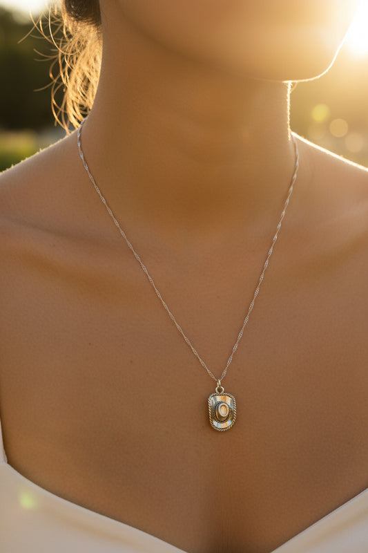 Silver Cowboy Hat Necklace
