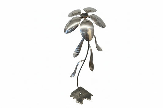 Silver open flower