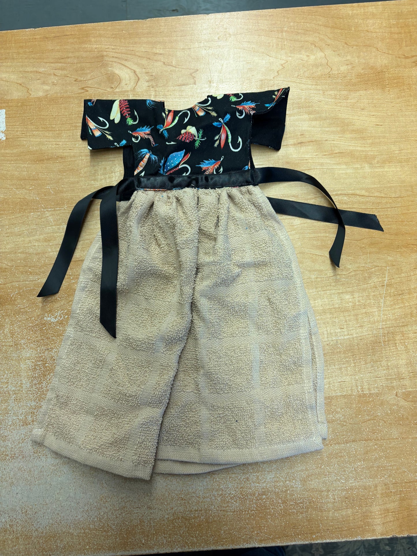 Black Fish Hook Oven Towel