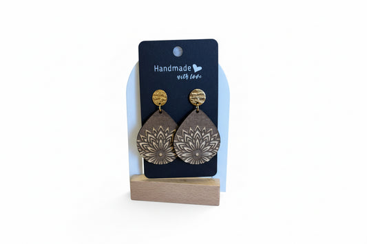 Abstract Flower Teardrop Earring
