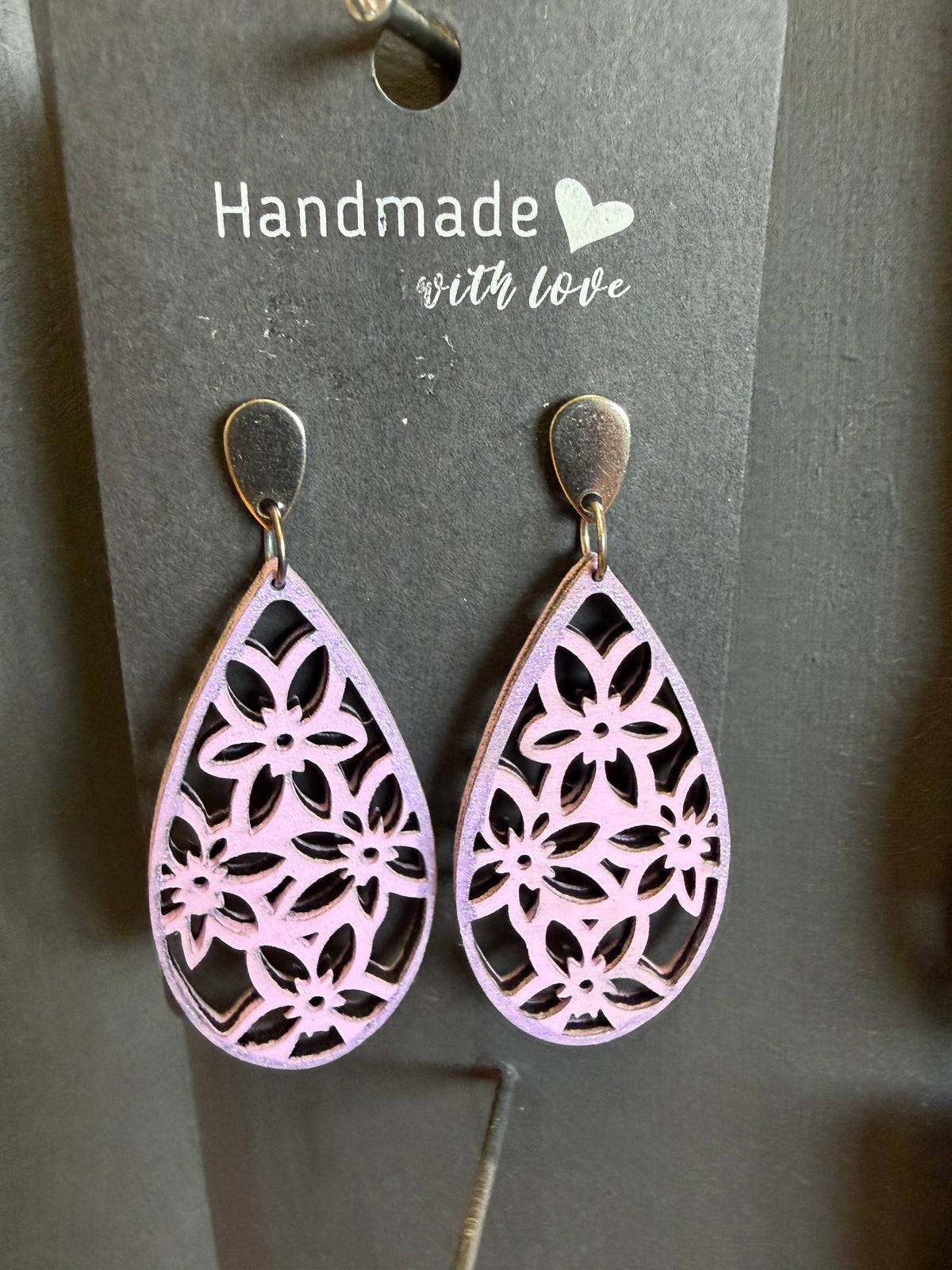 Teardrop Floral Design Earrings