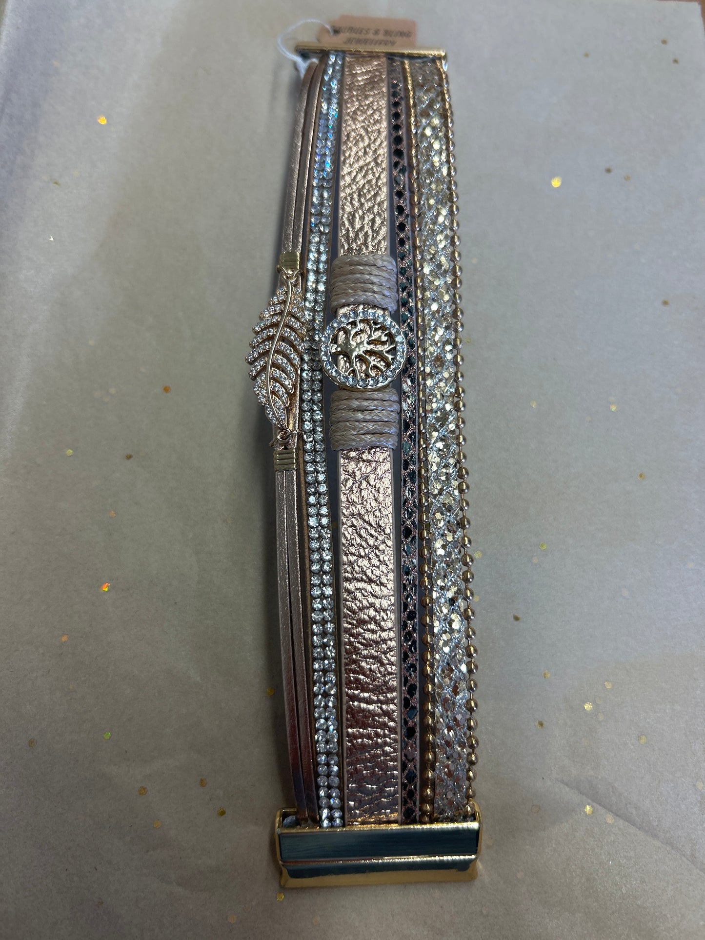 Tree of life with diamond feather bracelets - click for varieties