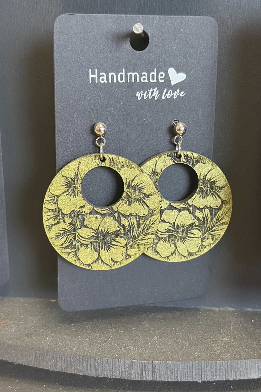 Floral Large Hoop Earrings