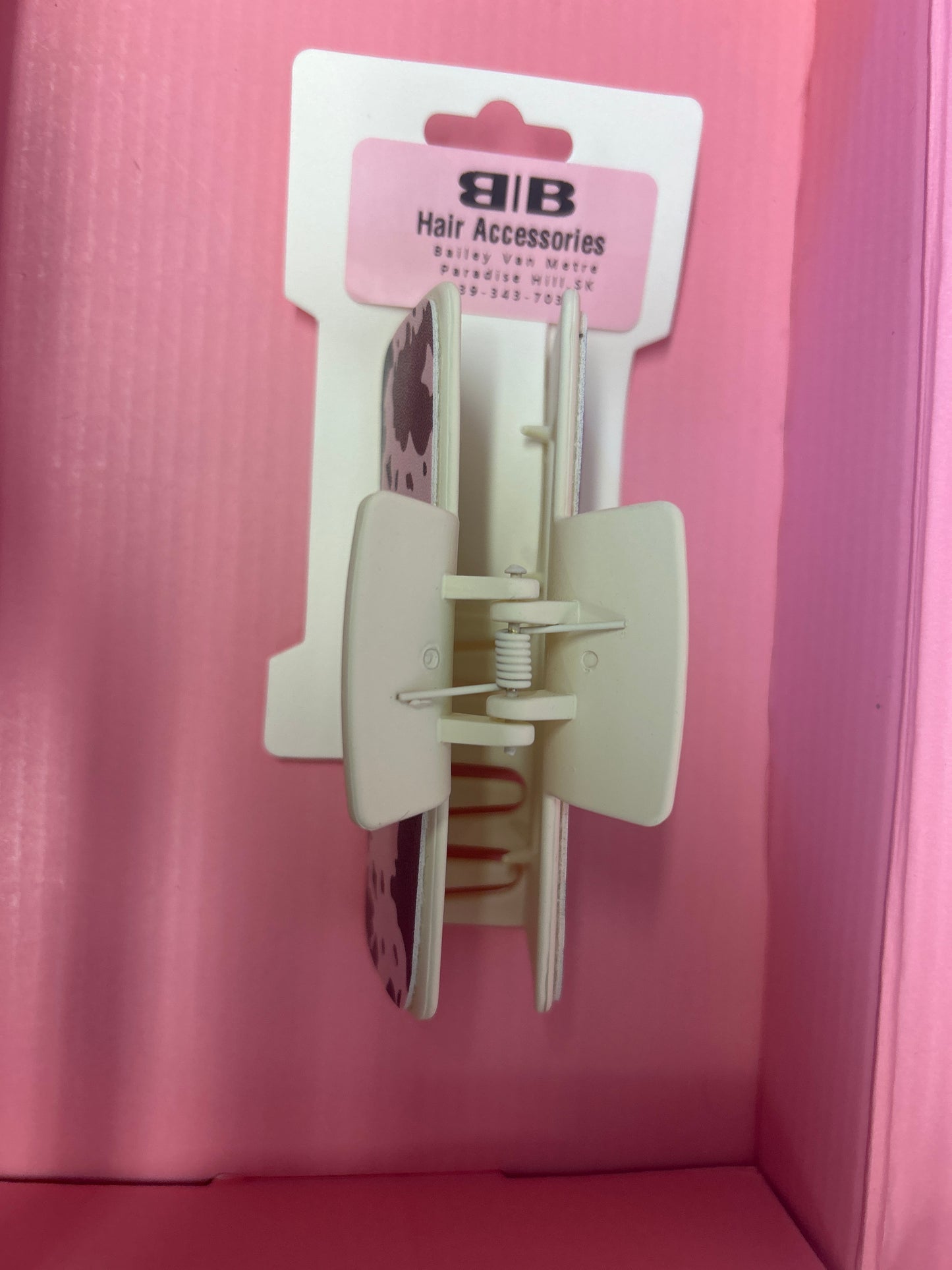 Large Cow Print Claw Clip