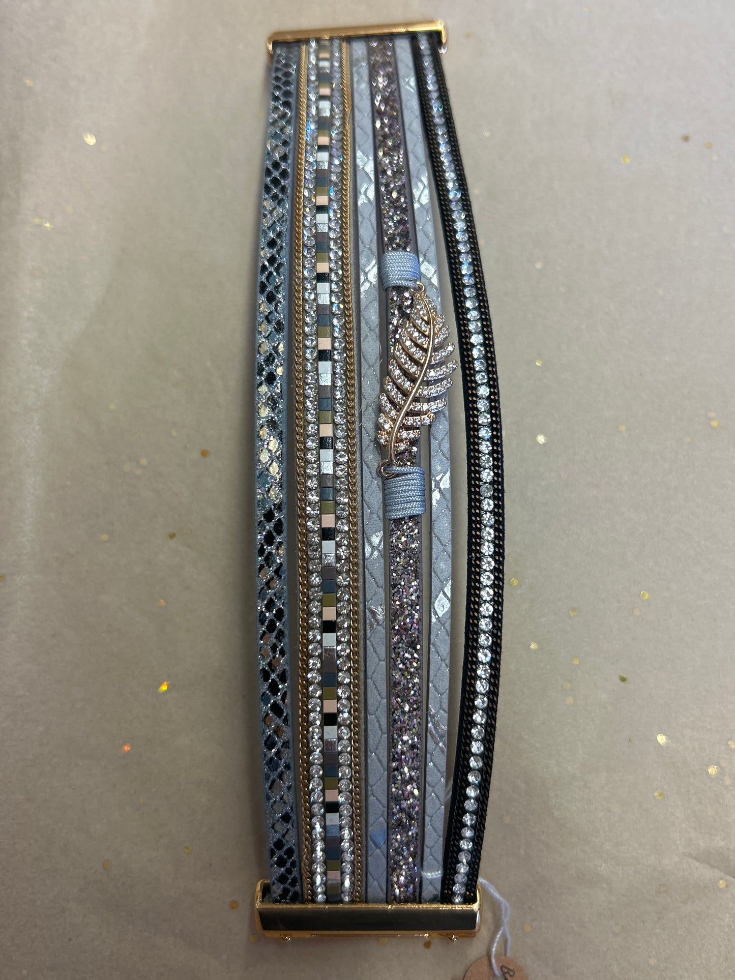 Feathers with diamonds bracelets- click for varieties