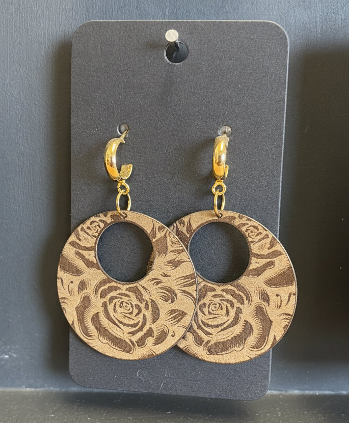 Leather Hoop Earrings