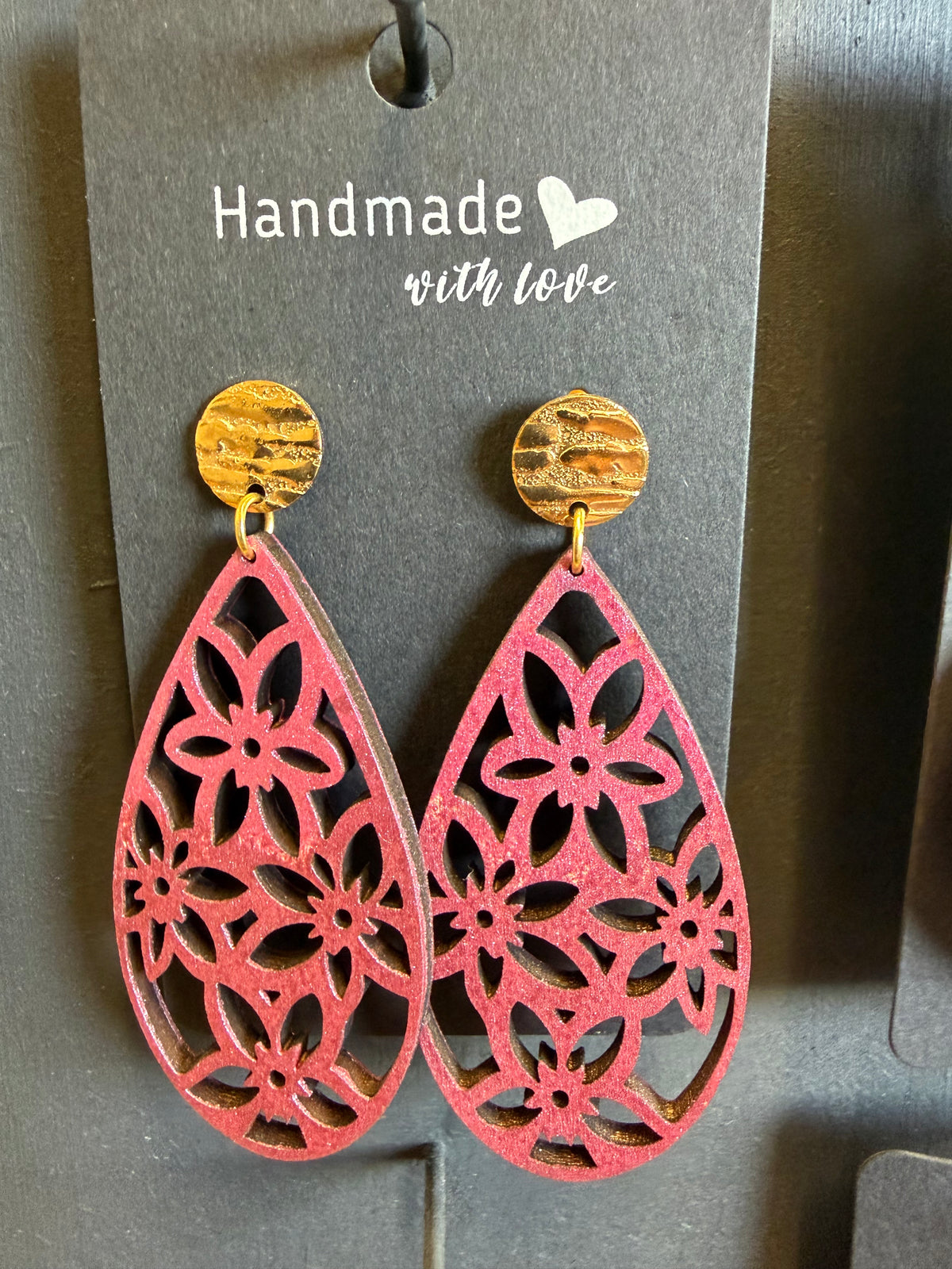 Teardrop Floral Design Earrings