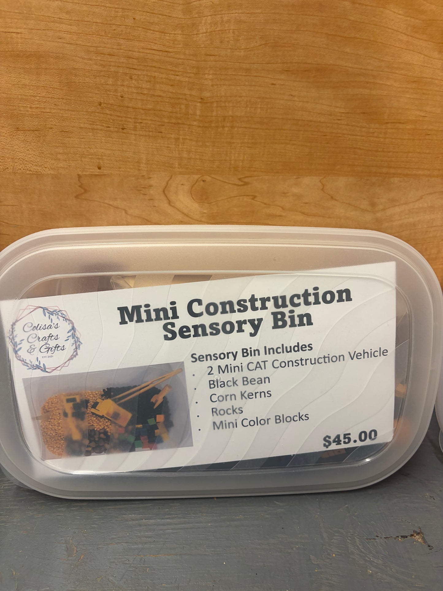 Mini Construction Sensory Bin