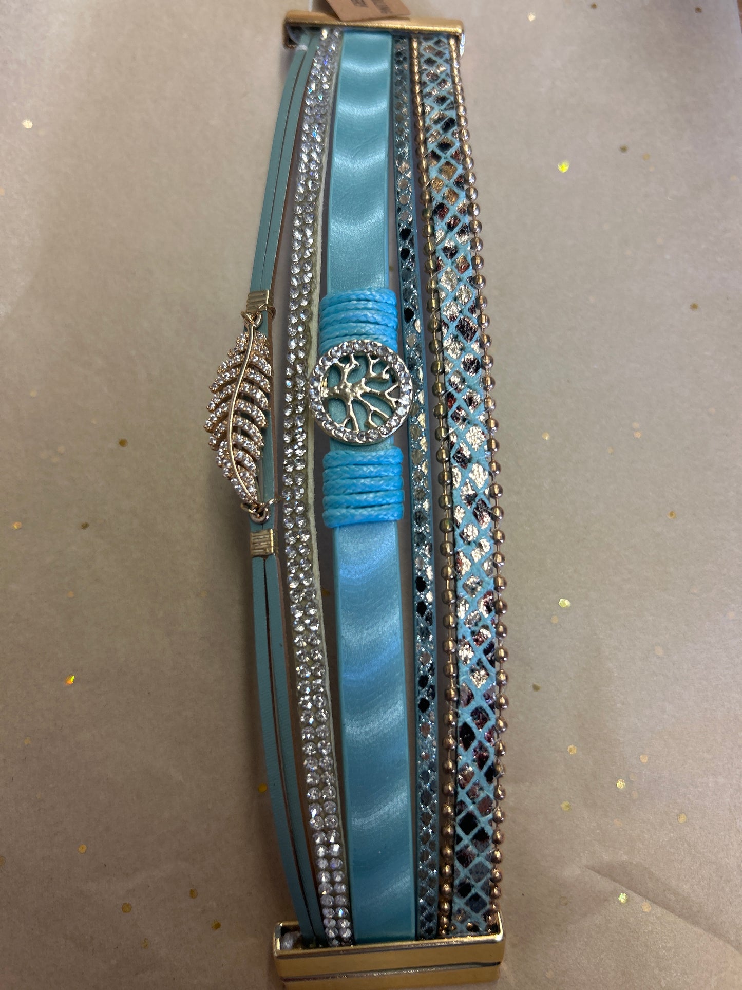 Tree of life with diamond feather bracelets - click for varieties