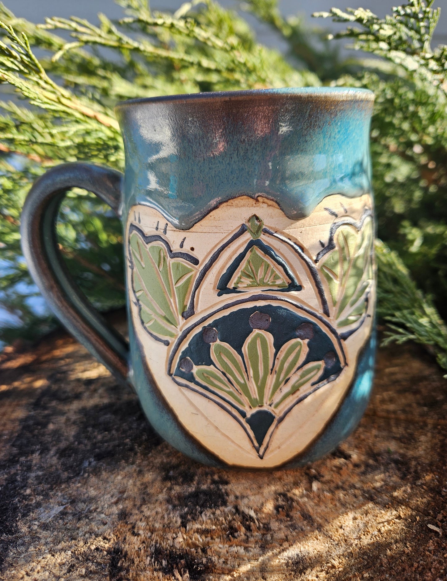 Art Deco Cactus Mug 16oz