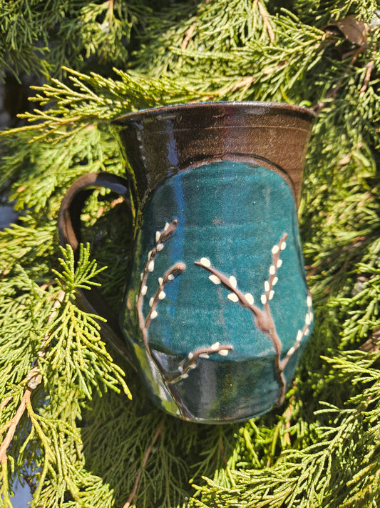 Pussy Willow Dark Clay Mug 16oz