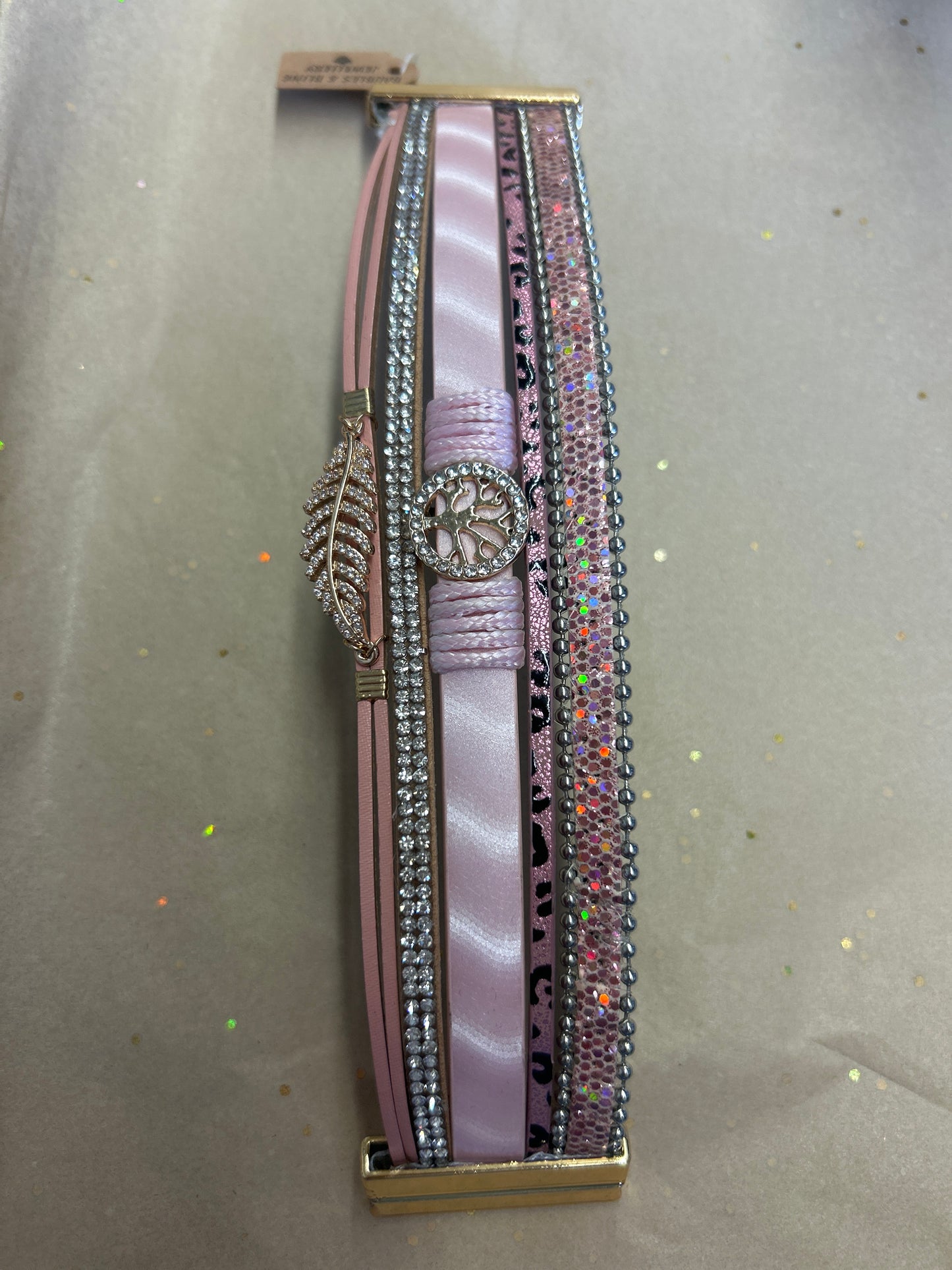 Tree of life with diamond feather bracelets - click for varieties