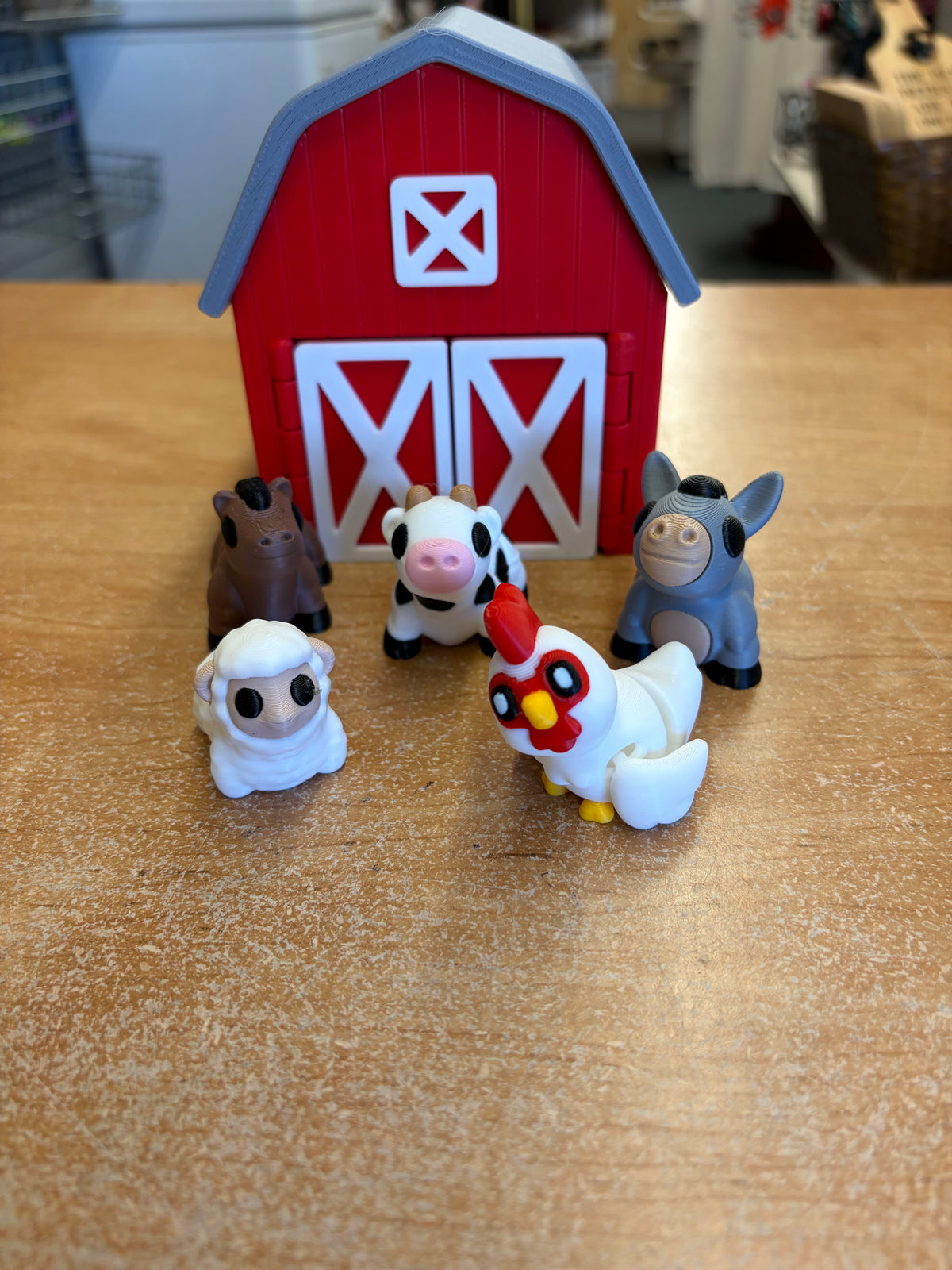 3D printed barn (animals included)