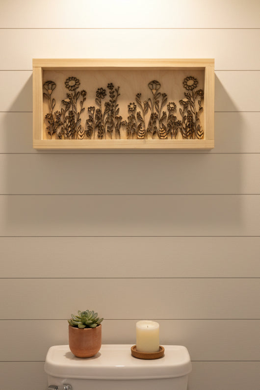 Wooden 3D flower decor