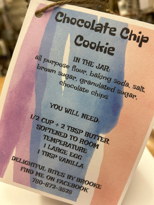 Chocolate chip cookie in a jar