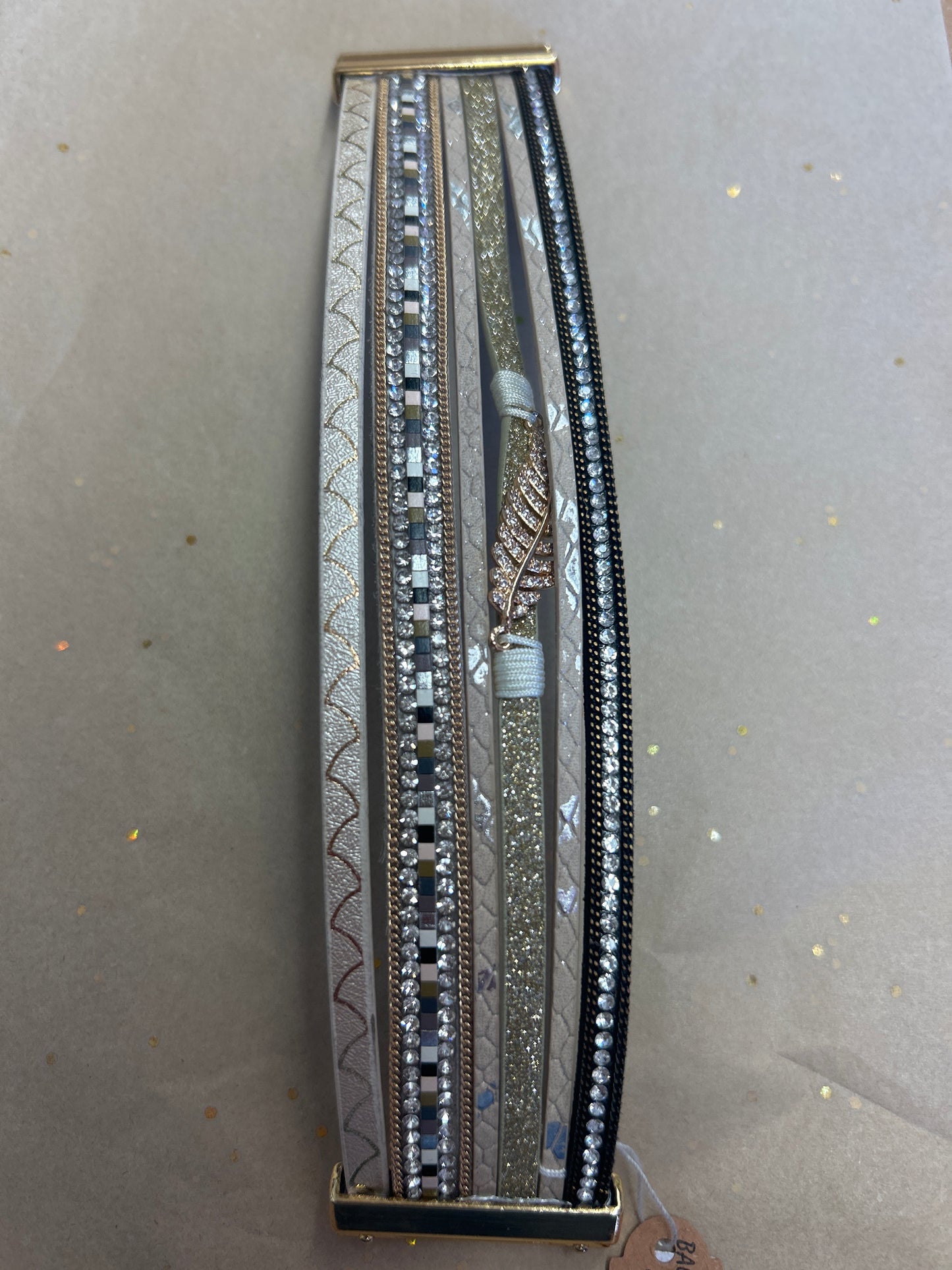 Feathers with diamonds bracelets- click for varieties