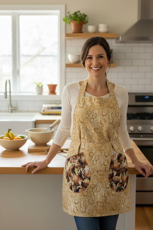 Reversible Brown Horse Apron