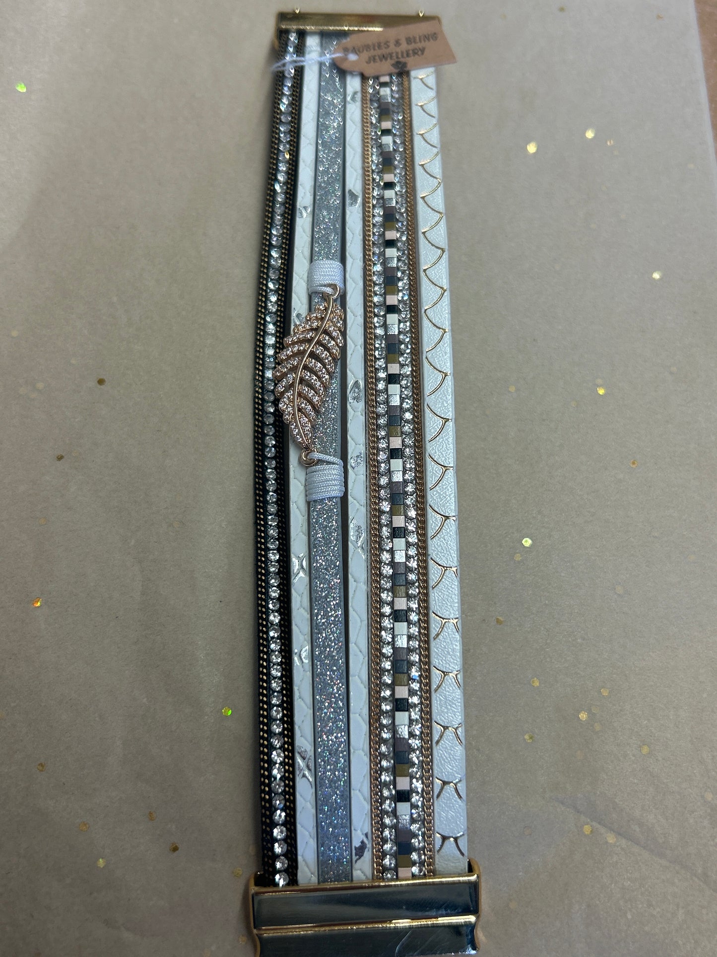 Feathers with diamonds bracelets- click for varieties