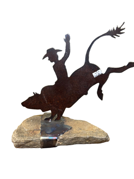 Bucking Bull Metal Art