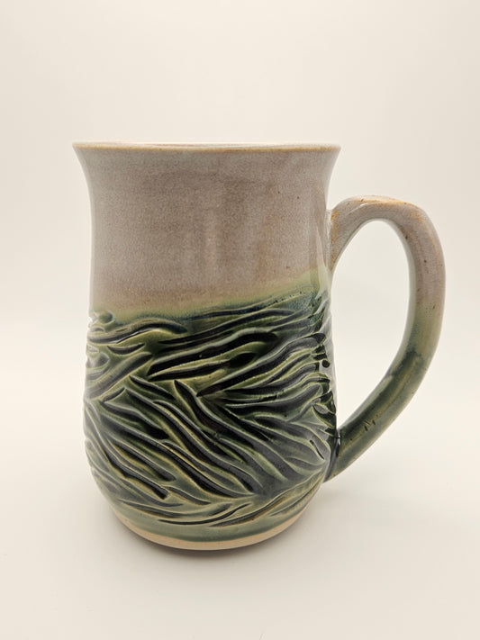 Green Carved Mug