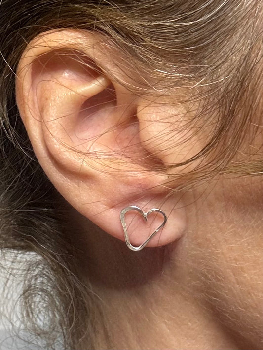 Handmade Sterling Silver Heart Earrings